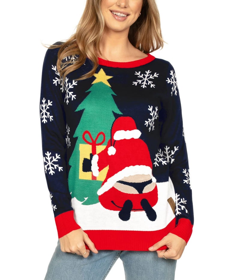 Tipsy Elves Women's Winter Whale Tail Sweater - Funny Santa Ugly Christmas Sweater: X-Small - Image 1